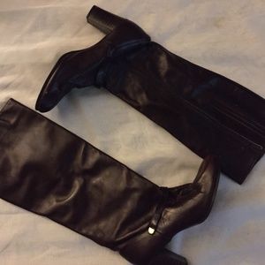 Over-the-calf leather boots